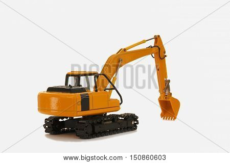 A Excavator backhoe model on white background