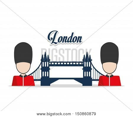 Bridge and soldat icon. London england landmark and tourism theme. Colorful design. Vector illustration
