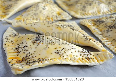 A Travy Full With Ready To Be Cook Triangular Burekas