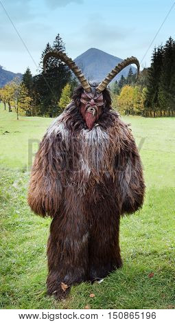 Man In Krampus Costume