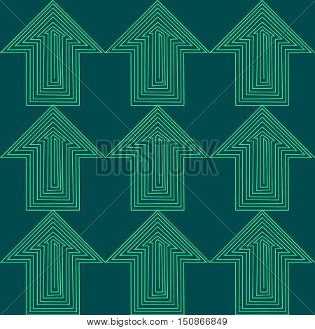 Flat Style Seamless Arrow Vector Background Pattern. Green and Blue Pointer.