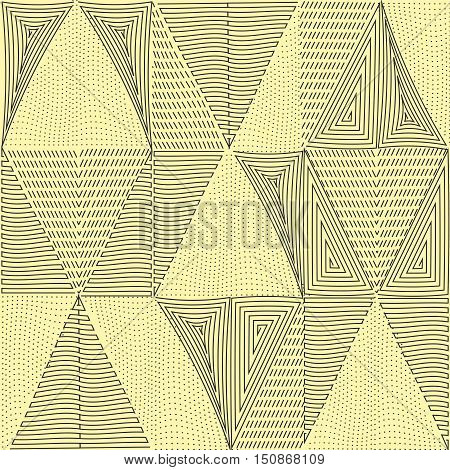 Seamless patterns set. Geometric graphic textures yellow and black line. Vector