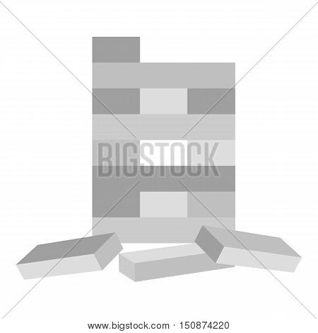 Jenga icon in monochrome style isolated on white background. Board games symbol vector illustration.