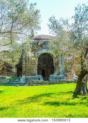 Hdr Villa Adriano Ruins In Tivoli