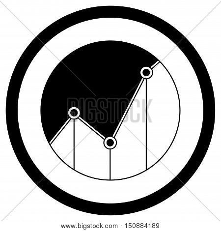 Statistics graph icon black white style. Statistics icon infographics data chart and graphic analytics and static. Vector illustration
