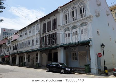 Street View Of Amoy Street In Singapore