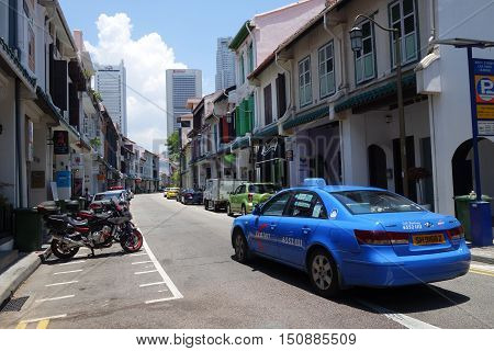 Street View Of Amoy Street In Singapore