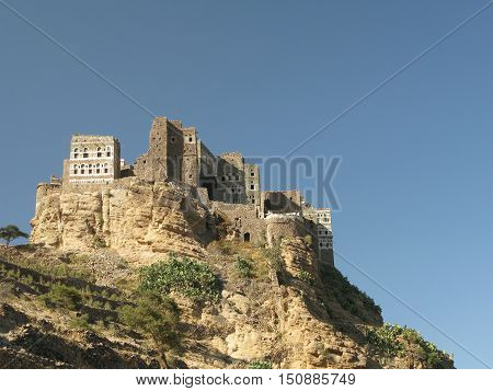 View to Manakha fortress and old city Yemen