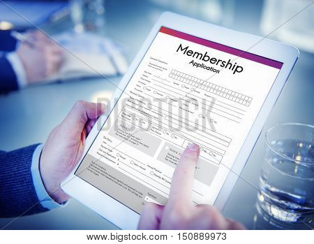 Membership Application Form Register Concept