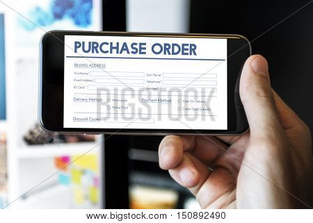 Purchase Order Online Form Deal Concept