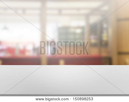 closeup top wood table with Blur Background