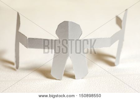 Folded Paper People Symbole  on white background