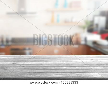 closeup top wood table with Blur Background