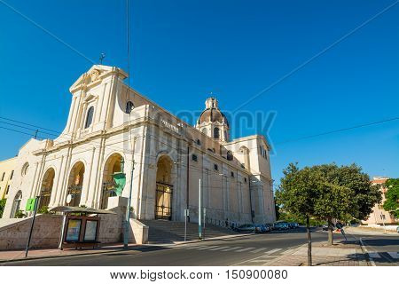 old Bonaria cathedral in Cagliari in Sardinia