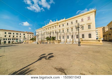 Piazza d'Italia in Sassari on a clear day Sardinia