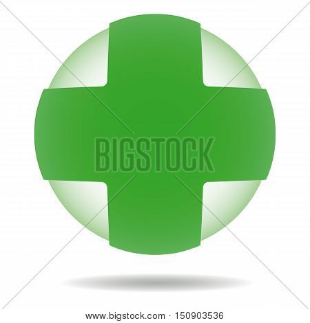 Vector illustration green cross in the circle