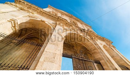 front view of San Nicola cathedral in Sassari Italy