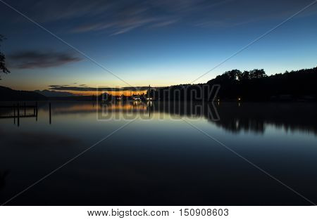 Silhouette On The Werbellinsee At Dawn Light
