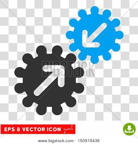Vector Integration EPS vector pictogram. Illustration style is flat iconic bicolor blue and gray symbol on a transparent background.