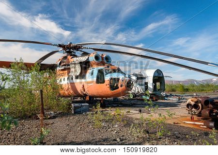 Abandoned and Mi-6 Soviet helicopter was destroyed.