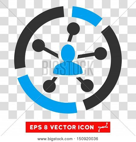 Vector Relations Diagram EPS vector icon. Illustration style is flat iconic bicolor blue and gray symbol on a transparent background.