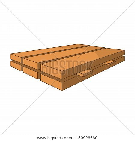 Wood boards icon. Cartoon illustration of boards vector icon for web design