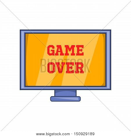 Game over screen icon. Cartoon illustration of screen vector icon for web design