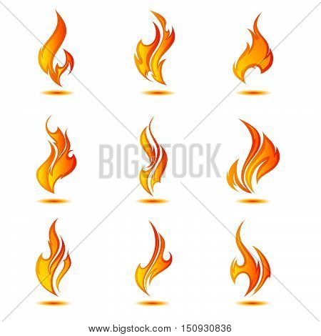 Fire flames. Abstract element for design. Vector illustration.