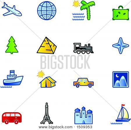 Colorful Travel Icons