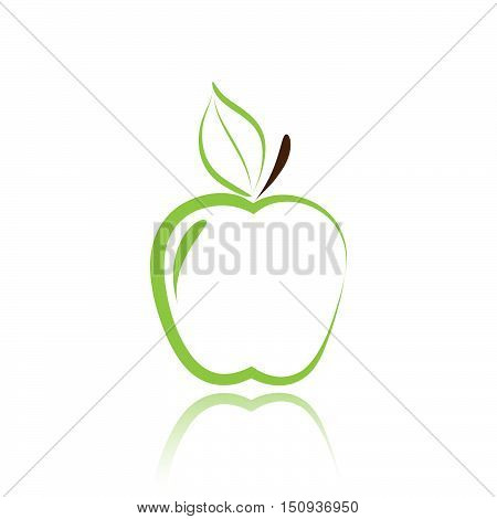Green apple. Element for design. Vector illustration.