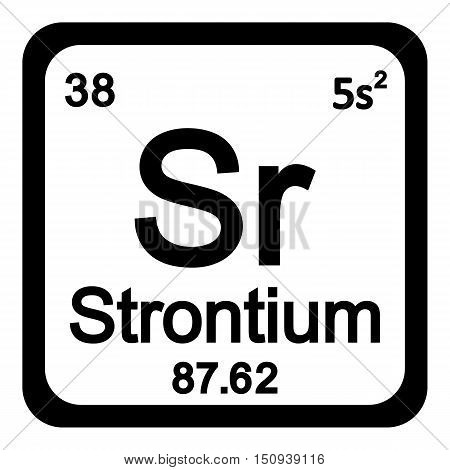 Periodic table element strontium icon on white background. Vector illustration.