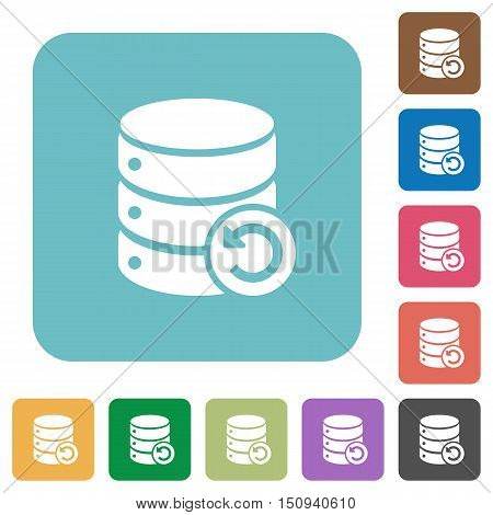 Flat Undo database changes icons on rounded square color backgrounds.