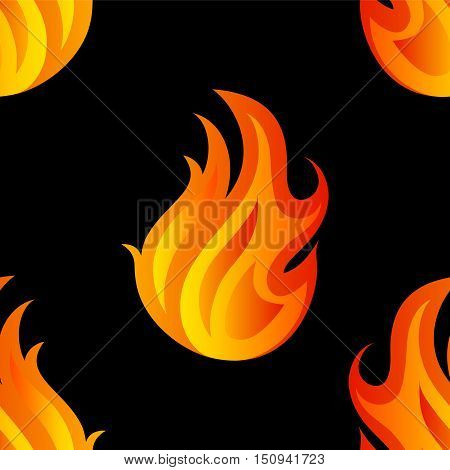 Beautiful seamless pattern with flames of fire. Element for design. Vector illustration.