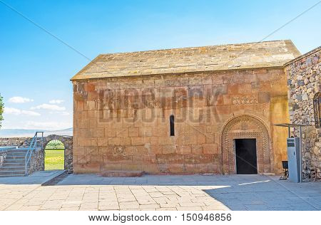The St Gevorg Church of Khor Virap Monastery was built above the pit where was imprisoned St Gregory the Illuminator Ararat Province Armenia.