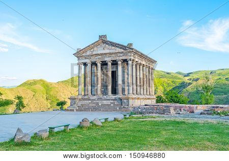 The Garni Temple is the fine example of the ancient Greek and Roman architecture located in Kotayk Province Armenia.