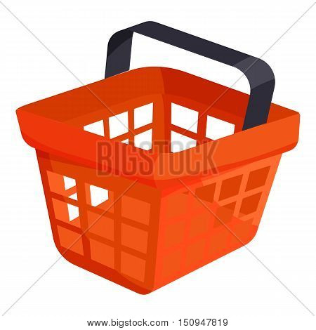 Shopping basket icon. Cartoon illustration of shopping basket vector icon for web.