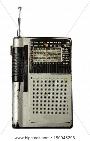 Portable radio set isolated on white background