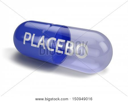 Empty pill with a placebo effect. 3d illustration