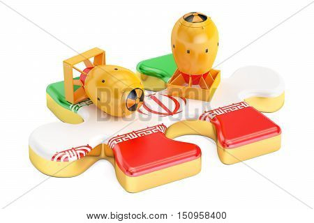 Iranian nuclear weapon concept 3D rendering isolated on white background