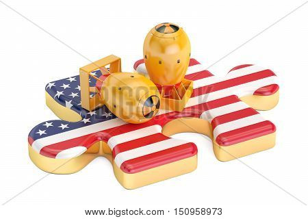 USA atomic weapon concept 3D rendering isolated on white background