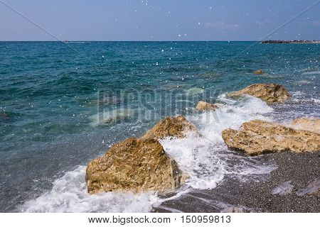 Rocky Italian coast in Campora San Giovanni in Calabria