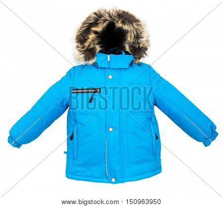 Winter warm jacket isolated on white background