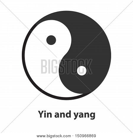 Icon of Yin Yang symbol. Taoism, buddhism, daoism religion sign