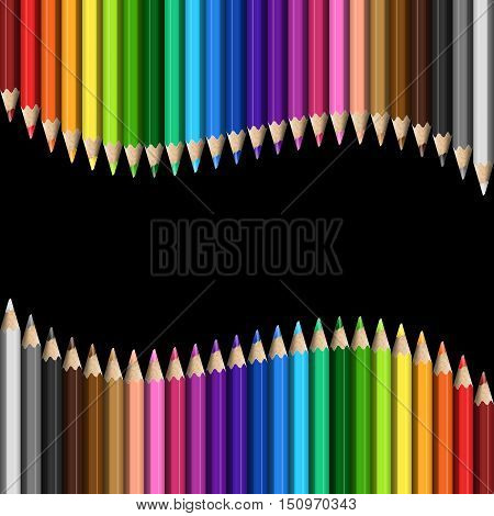Rainbow Template Colorful Pencils for / Page / Presentation / Website