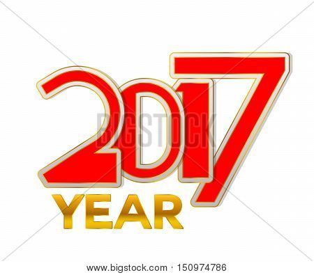 ceative design text of new year isolated on white background