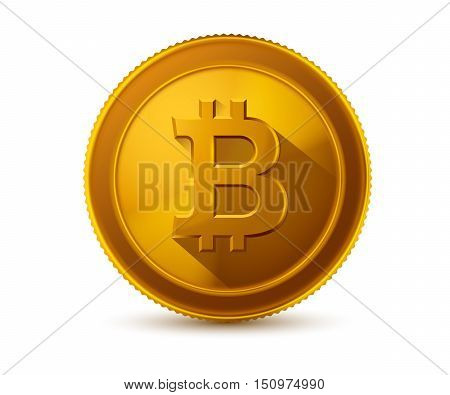 bitcoin icon isoladed on white background. Vector illustration