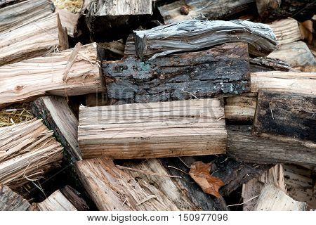 Wood for stove in store like halloween decoration