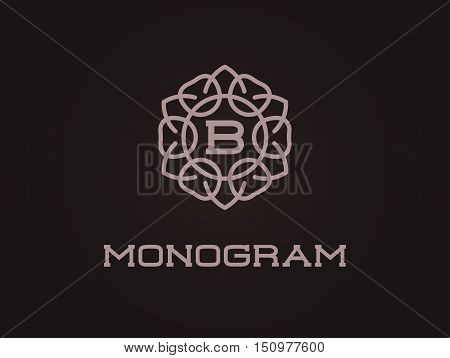 Compact Monogram Design Template With Letter Vector Illustration Premium Elegant Quality