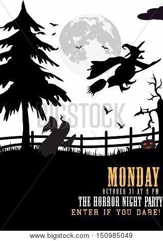 Best Halloween night party invitation vector background