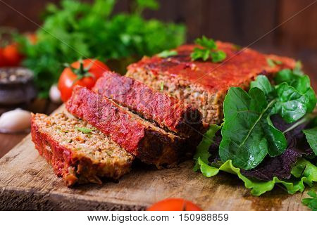 Homemade Ground Meatloaf With Vegetables